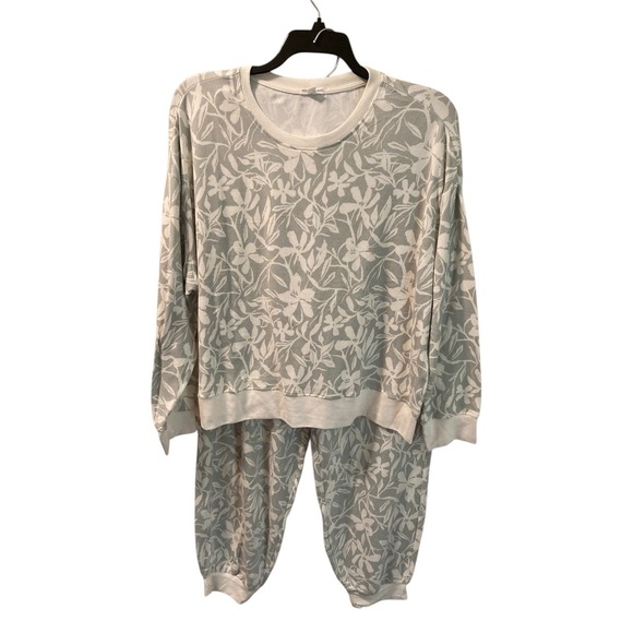 MARY SQUARE Sophie Loungewear Pants Set Sz 1X Gray Floral Ultra Soft Cozy‎ - Picture 1 of 13
